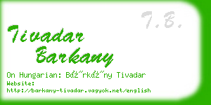 tivadar barkany business card